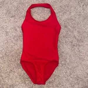 Red Halter Neck Dance Leotard